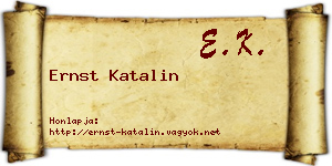 Ernst Katalin névjegykártya